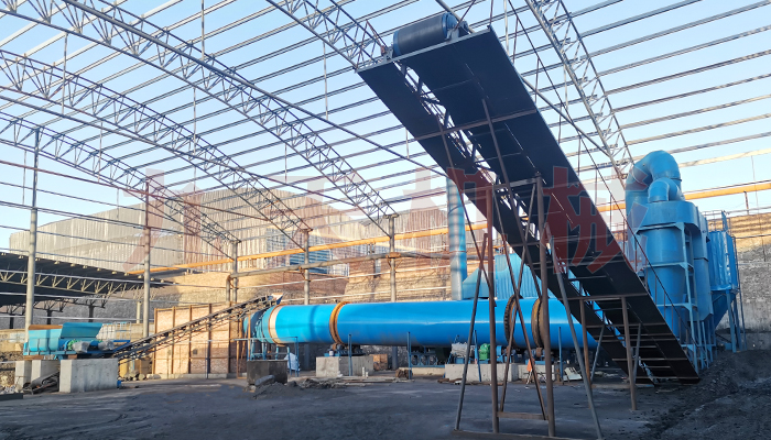 陝西700噸煤泥烘幹機安裝圖